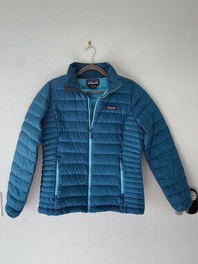 Patagonia Women's Down Sweater Jacket Teal Blue M
